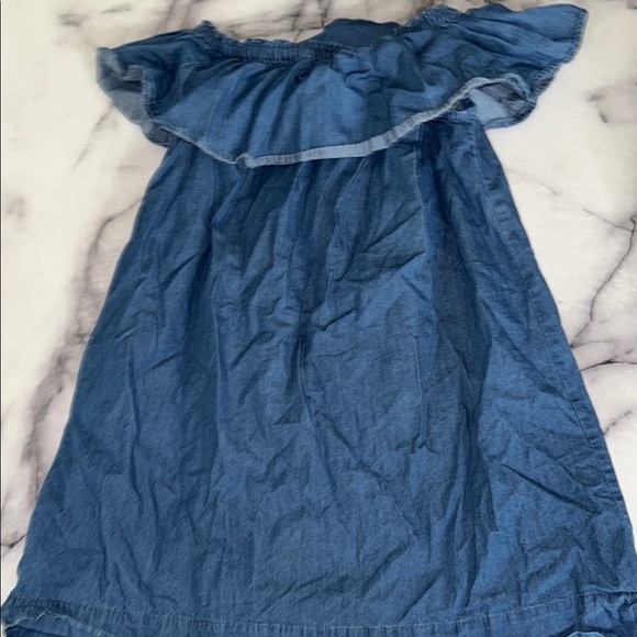 Jcrew Crewcuts Blue Denim Ruffle sleeves Dress Size 6 - Picture 6 of 6
